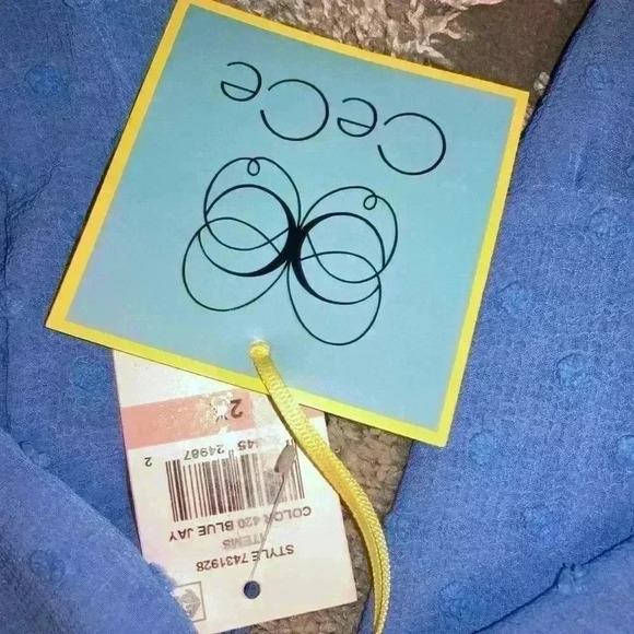 CeCe Split Neck Long Sleeve Clip Dot Tiered Babydoll Dress NEW - Picture 7 of 12